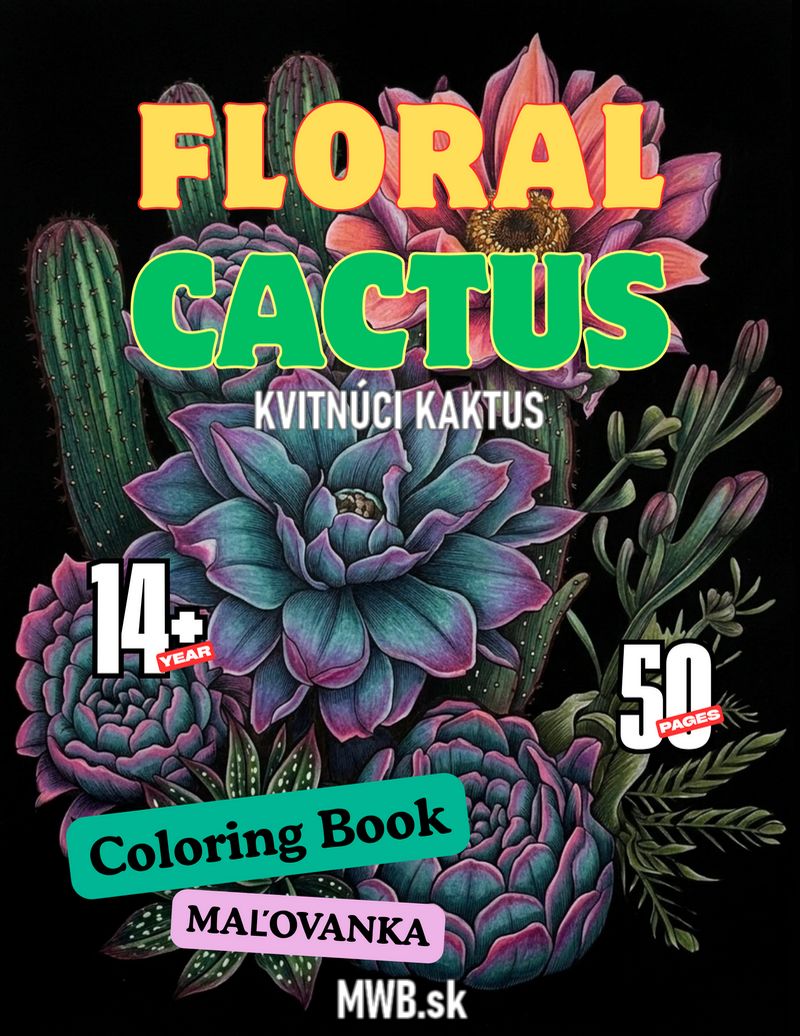Maľovanka Kvitnúci kaktus