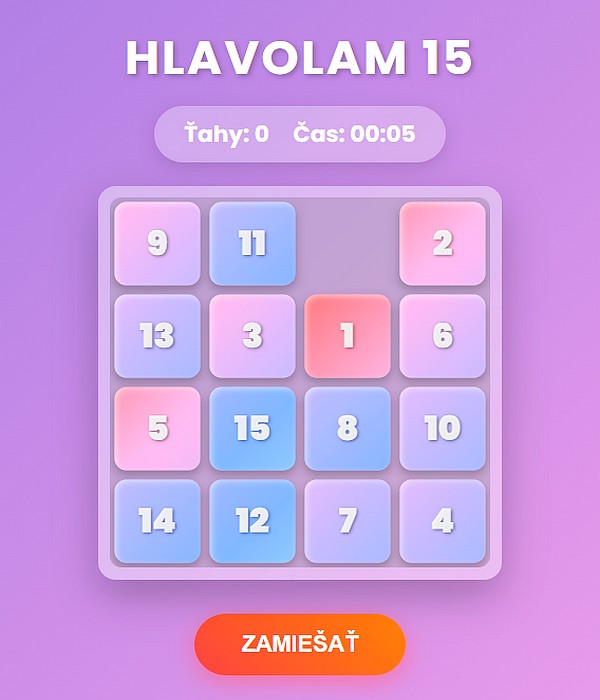 Hlavolam 15 - Rýchle posuvné puzzle pre každého