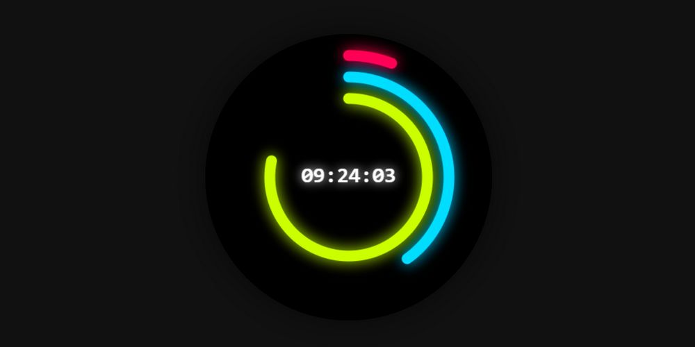 HODINY Čas v tej najmodernejšej podobe. Futuristické hodiny inšpirované sci-fi rozhraniami (HUD). Plynulý pohyb, neónová žiara a precízna matematika