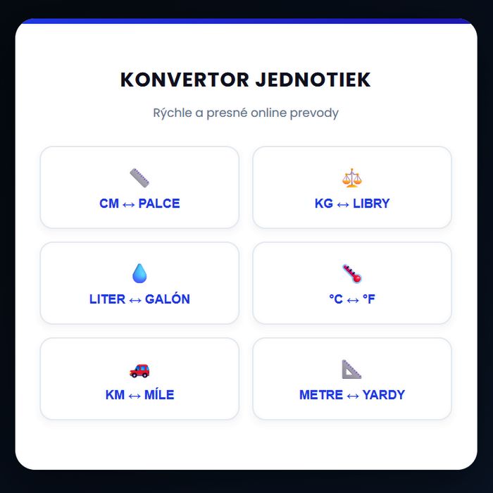 Online Konvertor Jednotiek